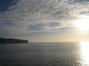 Kreidefelsen von Dover im Sonnenaufgang